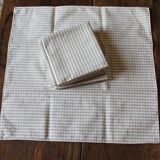 Lot 6 napkins cotton vichy beige linen creation