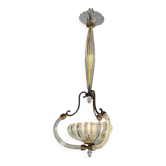 Venetian chandelier in Murano glass and brass, circa 1950.