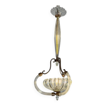 Venetian chandelier in Murano glass and brass, circa 1950.