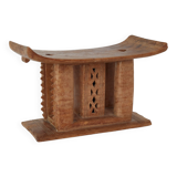 African Ashanti monoxyl stool in solid wood circa 1950