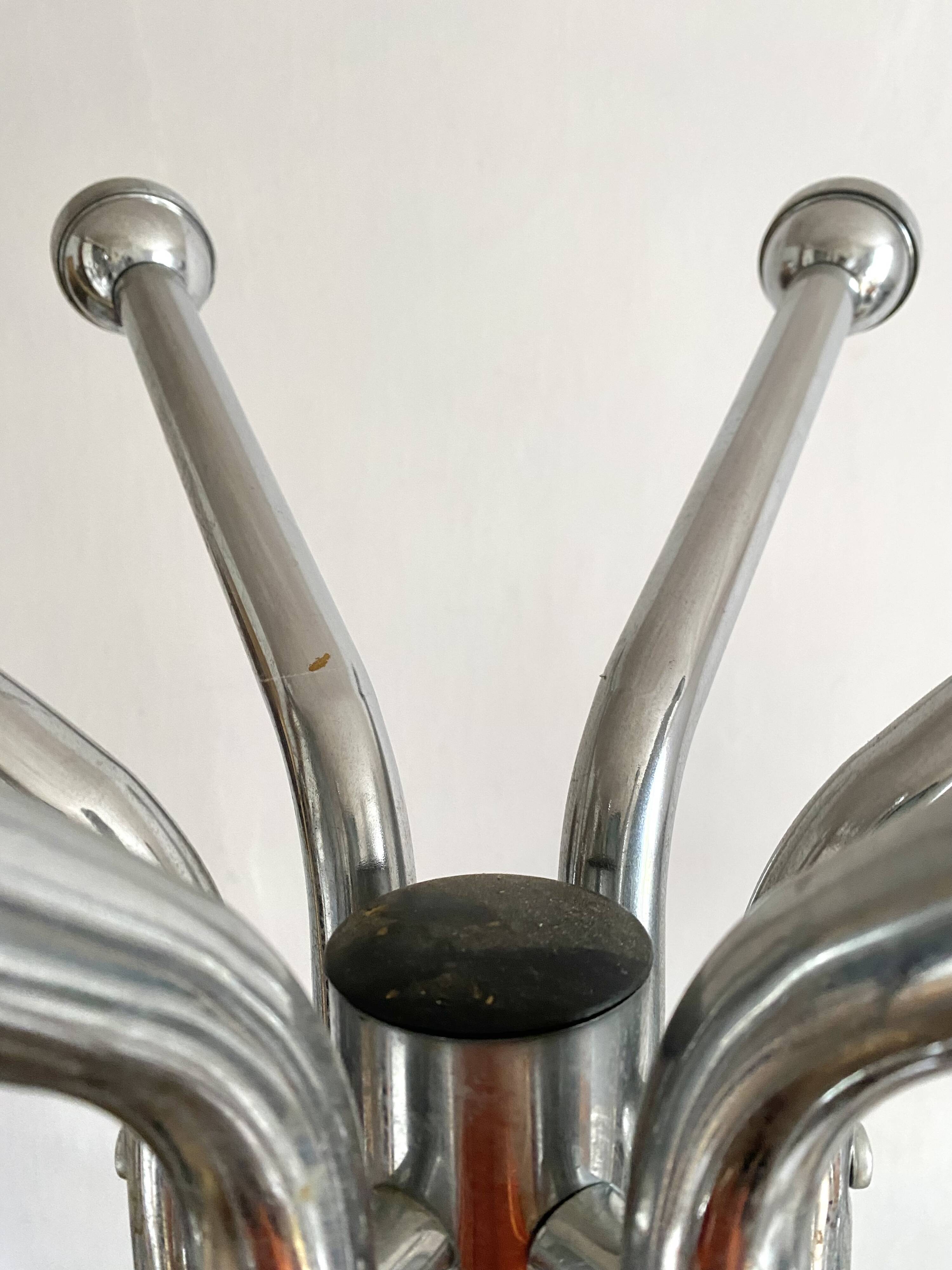 Vintage tubular chrome coat rack, 1970s