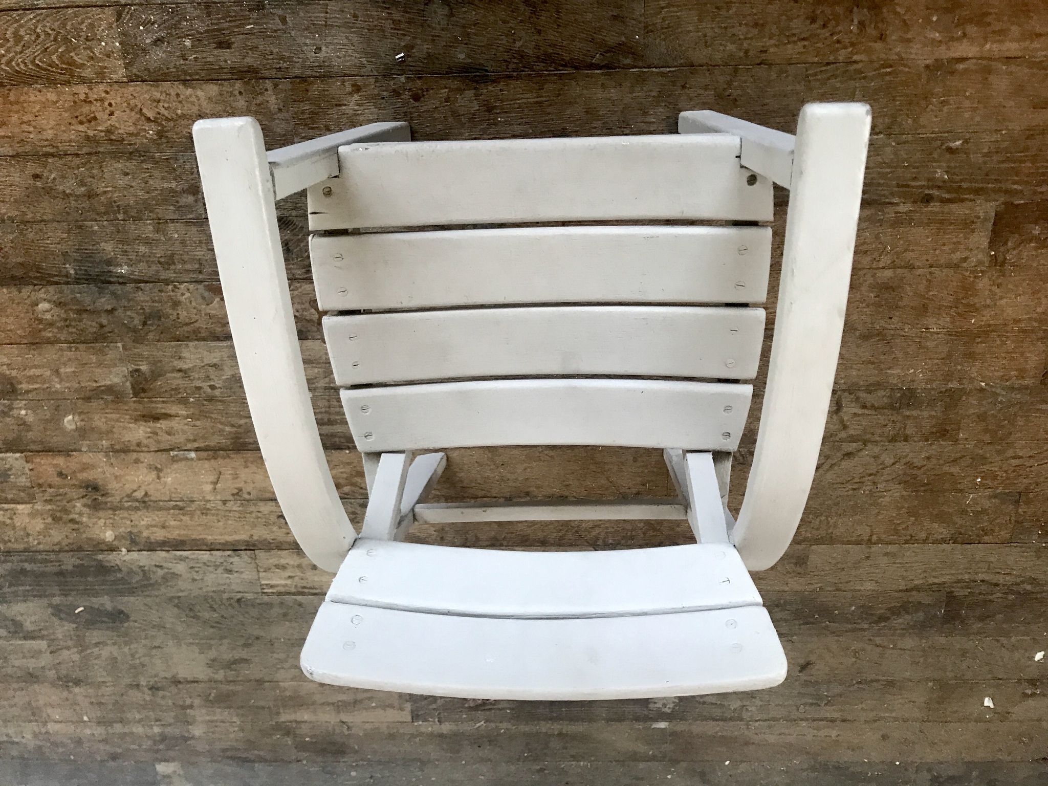 Fauteuil vintage pour enfant blanc gris clair 1950
