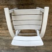 Fauteuil vintage pour enfant blanc gris clair 1950