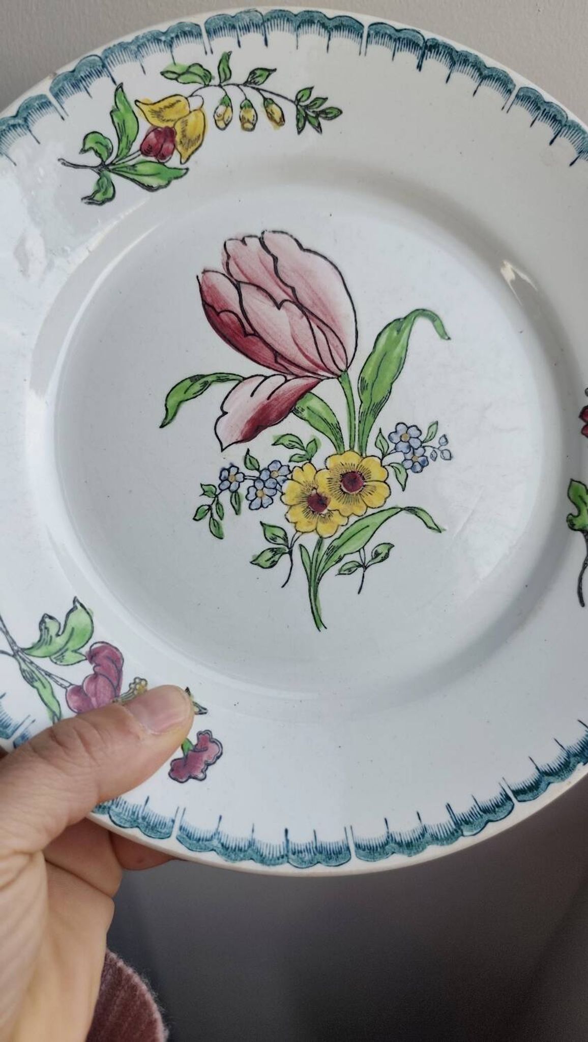 Lot de 6 assiettes à dessert Terre de fer polychromes