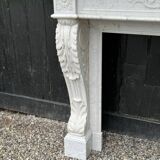 Louis XVI Fireplace In White Carrara Marble Circa 1880