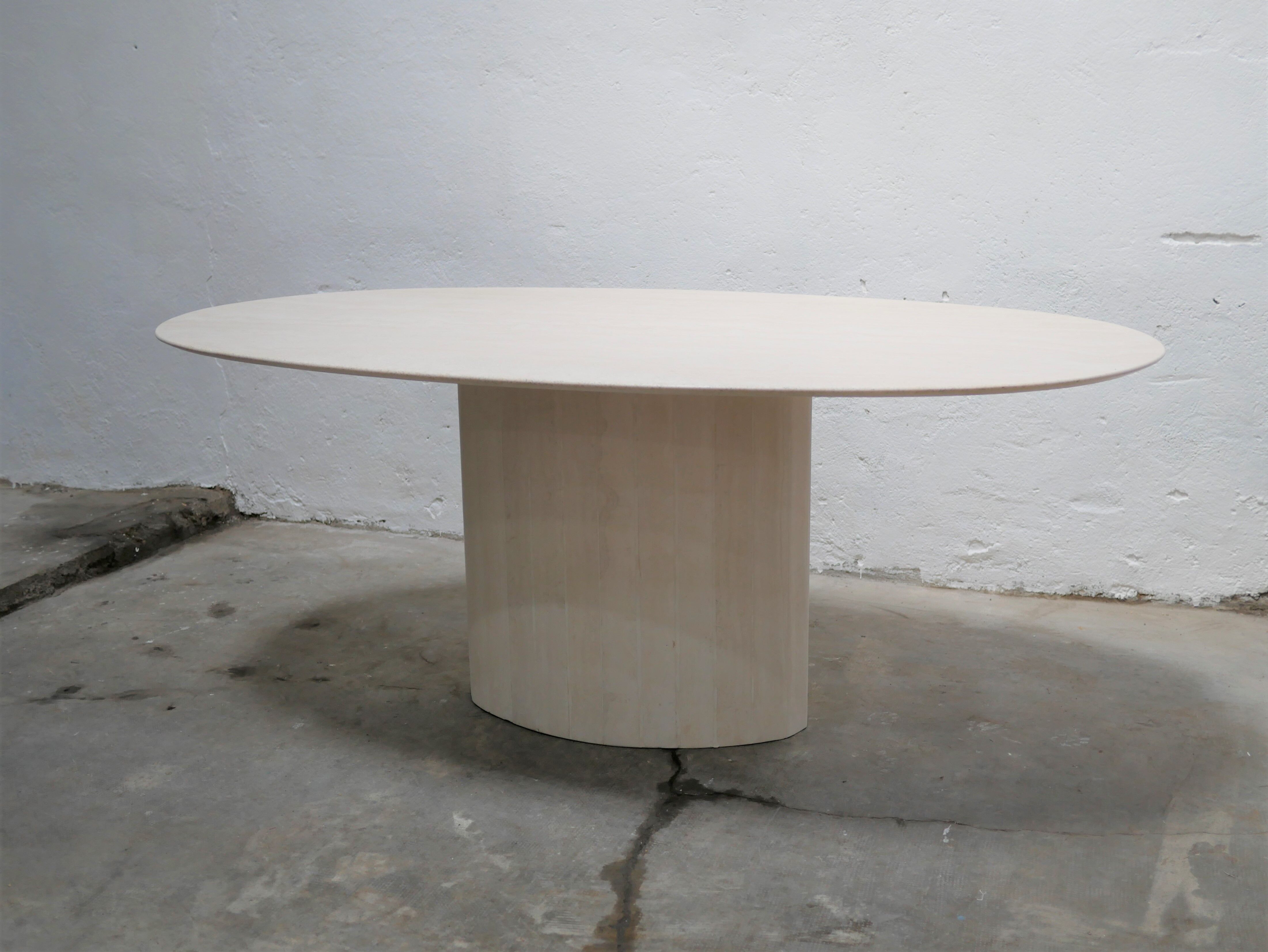 Vintage dining table in travertine by Roche Bobois editions