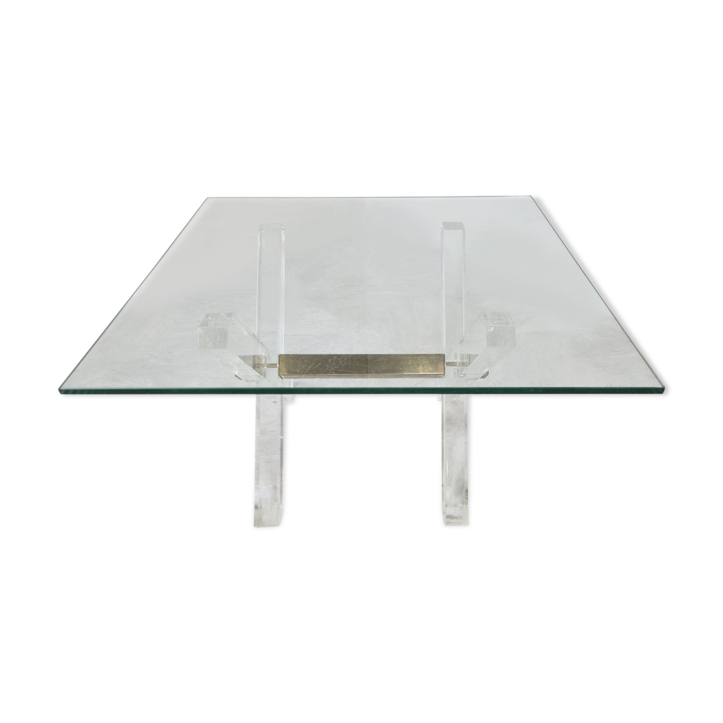 Brass and lucite coffee table, 1970s