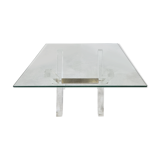 Table basse en laiton et lucite, années 1970
