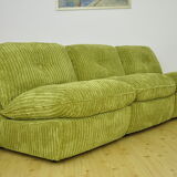 Mid-century green corduroy modular sofa , 1970s
