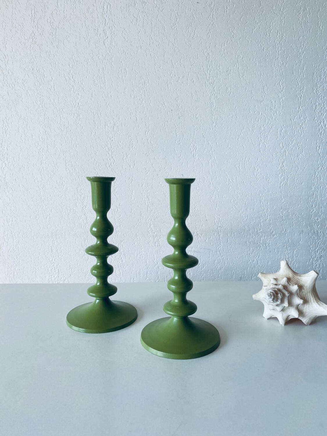 Pair of metal candlesticks