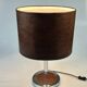 Vintage Table Lamp, Chromed Base and Leather Shade. 1970's