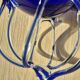 "Medusa" coupe in Jozefina Krosno style in blown glass – Cobalt Blue