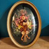 Frame domed dried flowers