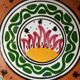 Plate on pedestal XL signed. Potters' City Safi in Morocco.
