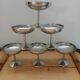 6 antique solid stainless steel ice cream cups