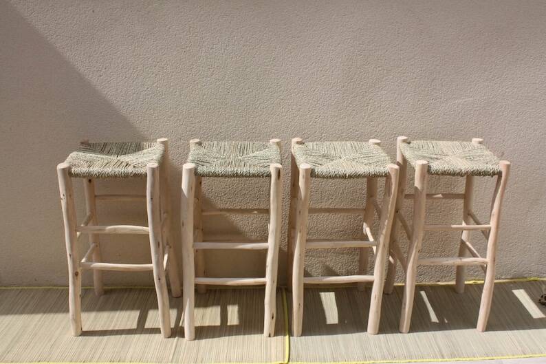 4 Moroccan handmade stools 60x30cm