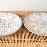 Lot of 2 plates in grey Moroccan ceramic