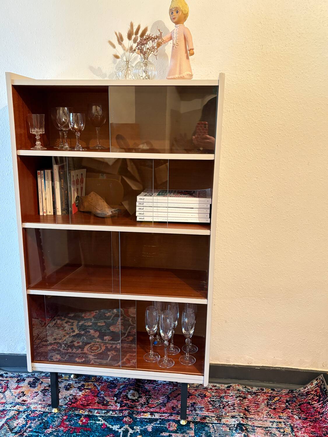 SAM vintage bookcase renovated sesame