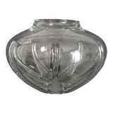 Cut crystal round vase in Art Deco style