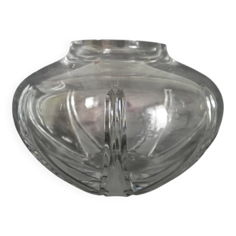 Art Deco style cut crystal ball vase