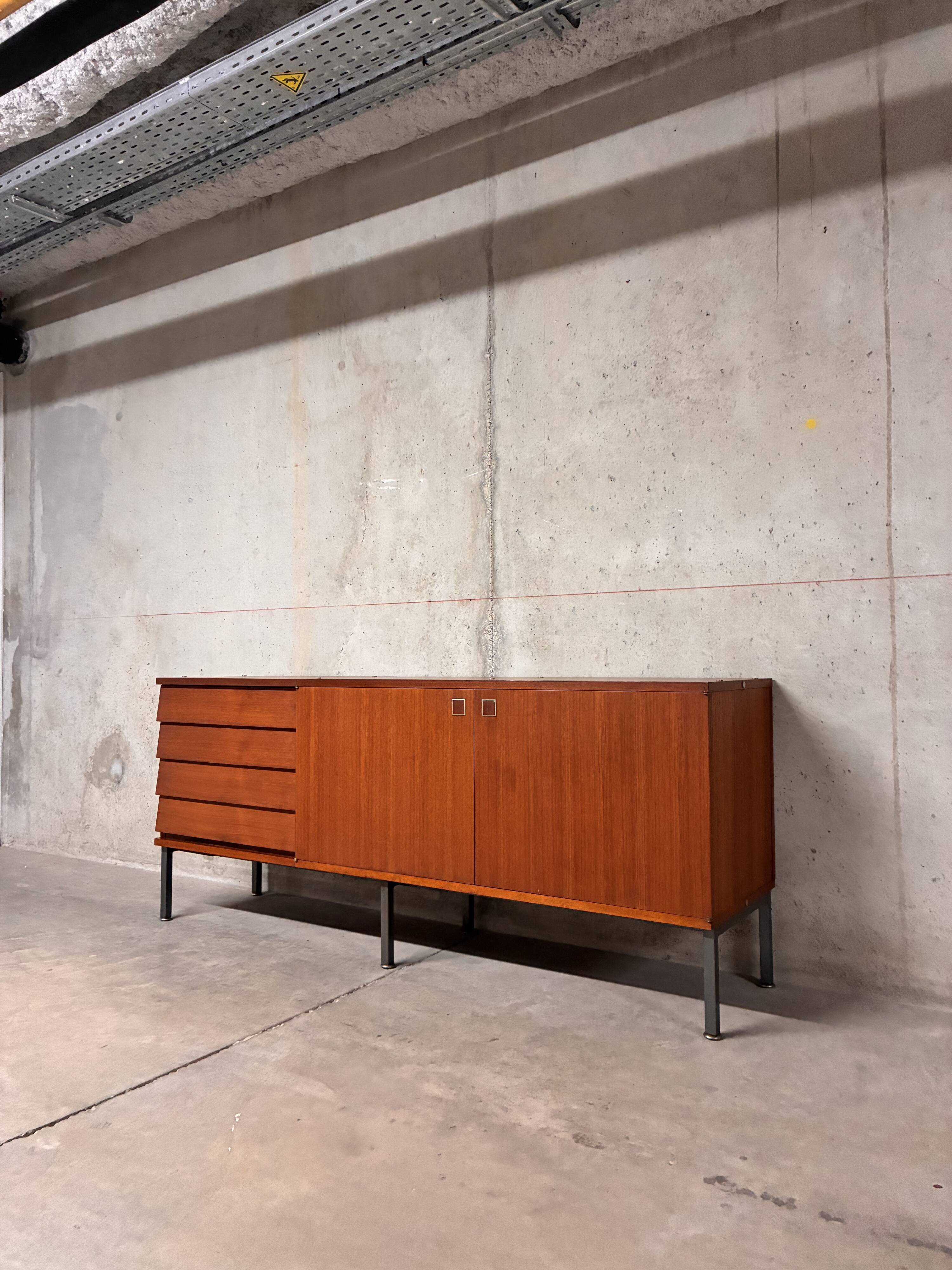 Buffet enfilade XL teck Paolozzi Monopoly vintage années 60