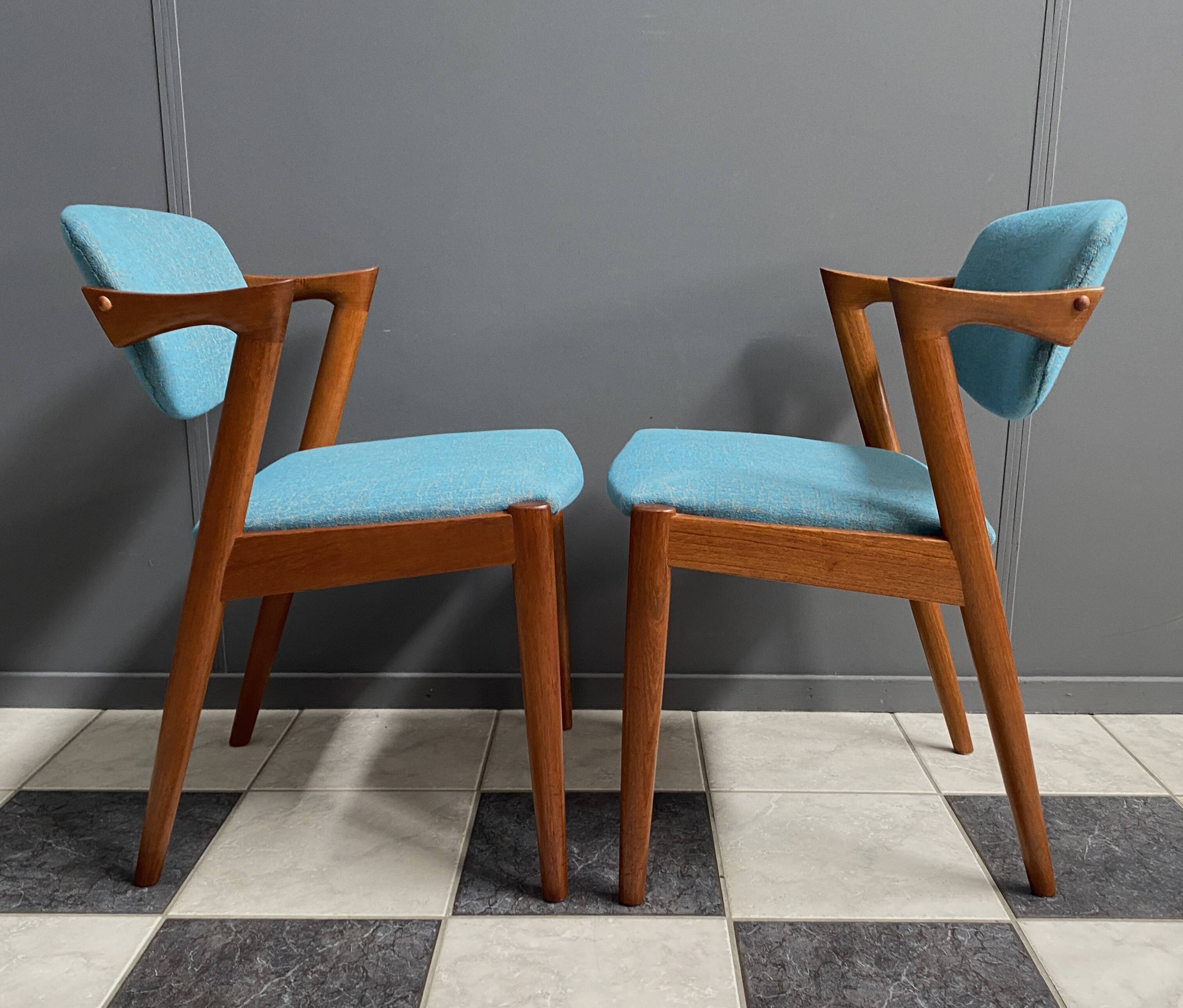 Set of 2 Kai Kristiansen Model 42 Teak Z-chairs for  Shou Andersen Denmark