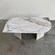 Large Italian postmodern marble coffee table, sculptural vintage stone table, 1980s