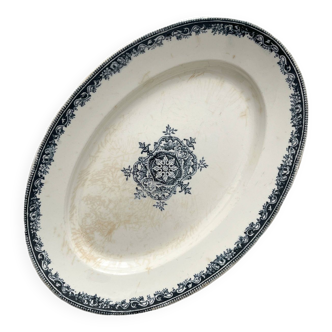 Oval ironstone dish "Guirlande Service" JVB Jules Vieillard Bordeaux