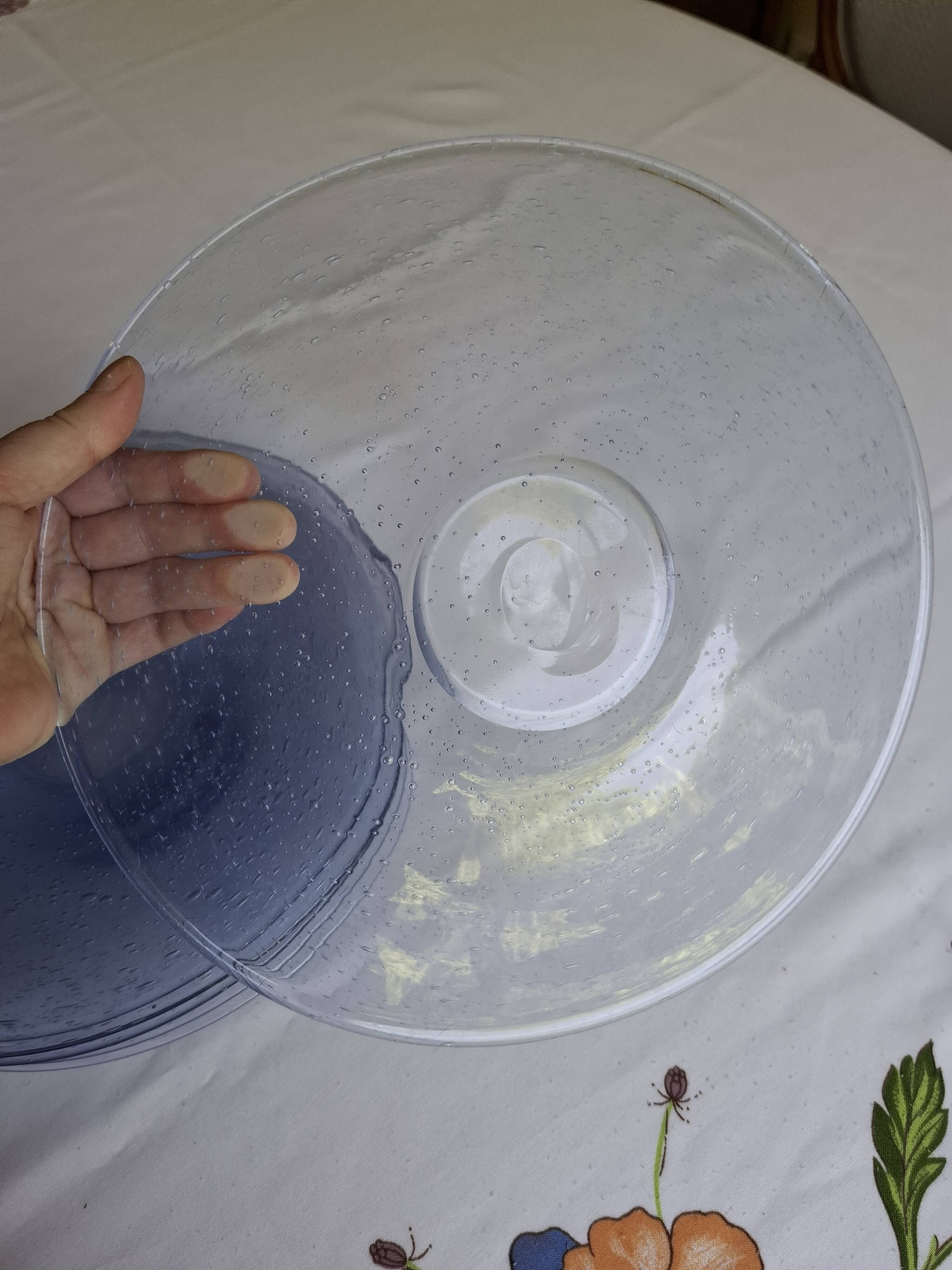 Vintage Biot bubble glass plates/dishes 30 cm