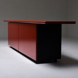 Red lacquer credenza by Giotto Stoppino for Acerbis