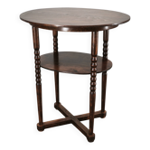 1920s Czech Art Deco Oval Beech Side Table with Lower Shelf