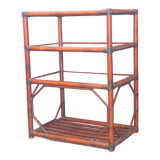 Rattan and leather shelf 1970