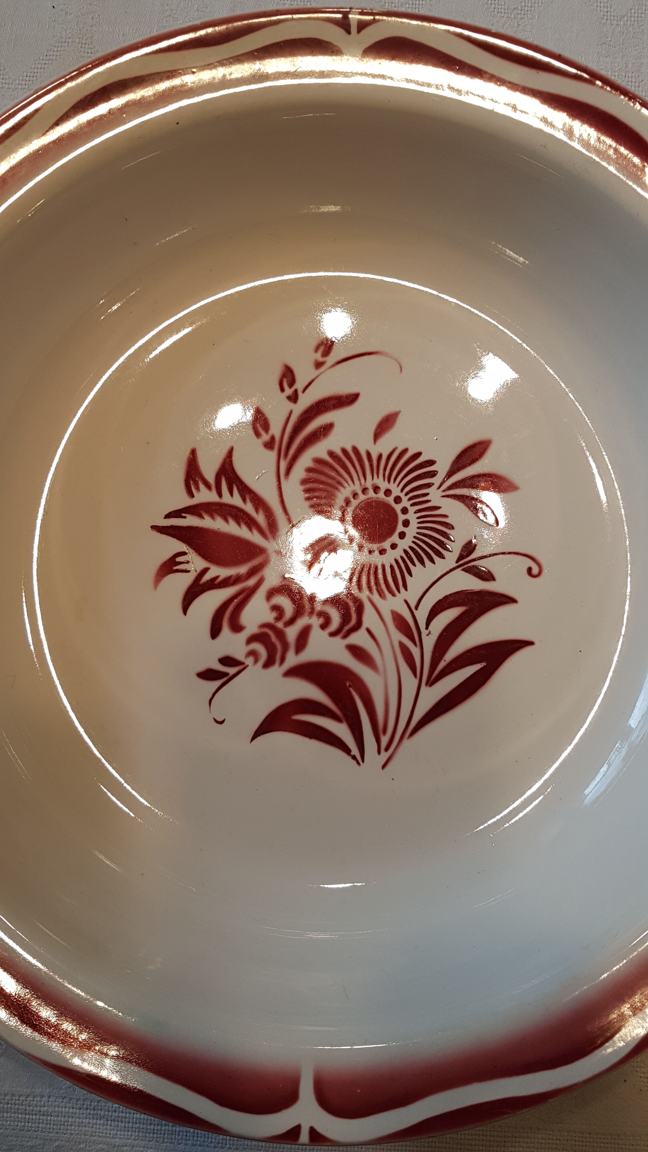 Great deep dish Sarreguemine earthenware