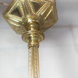 Lámpara "Art Nouveau" de latón y cristal. España, 1930s.