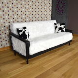 Cushion design fur cow motif is hand made in france