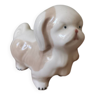 Grande figurine chien vintage porcelaine zoomorphe