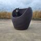 Fauteuil œuf vintage MCM en rotin et bambou