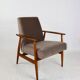 Fauteuil Lis, années 1970, velours marron chocolat clair Jade