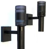 2 rare Philips black vintage wall lamps – Louis Kalff / Serge Mouille style, mid-century modern metal sconces