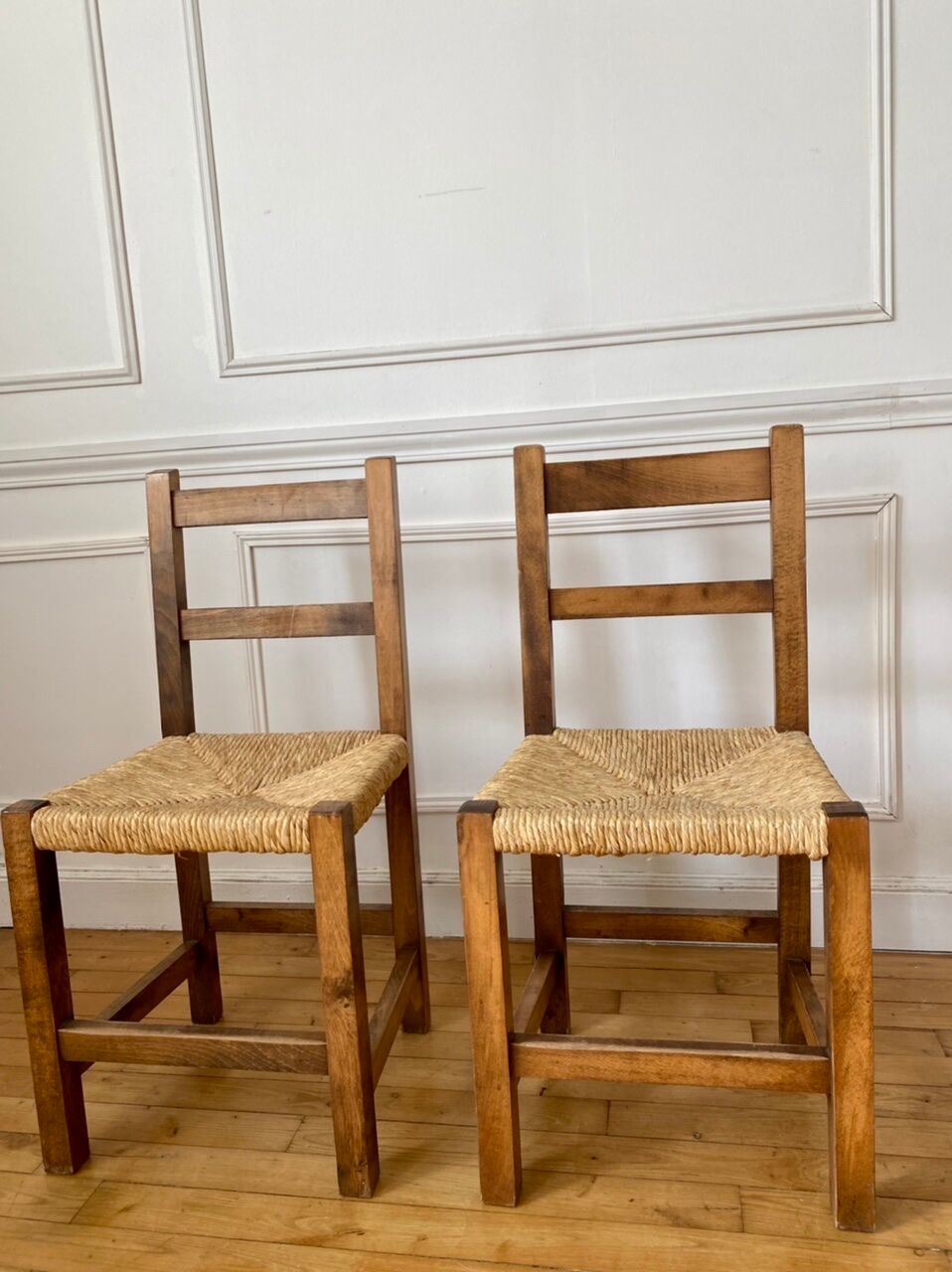 Pair of brutalist mulched chairs