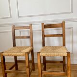 Pair of brutalist mulched chairs