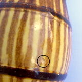 Country pitcher in ceramic yellow & brown stripes