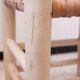 2 Tabouret en cuir et bois clair