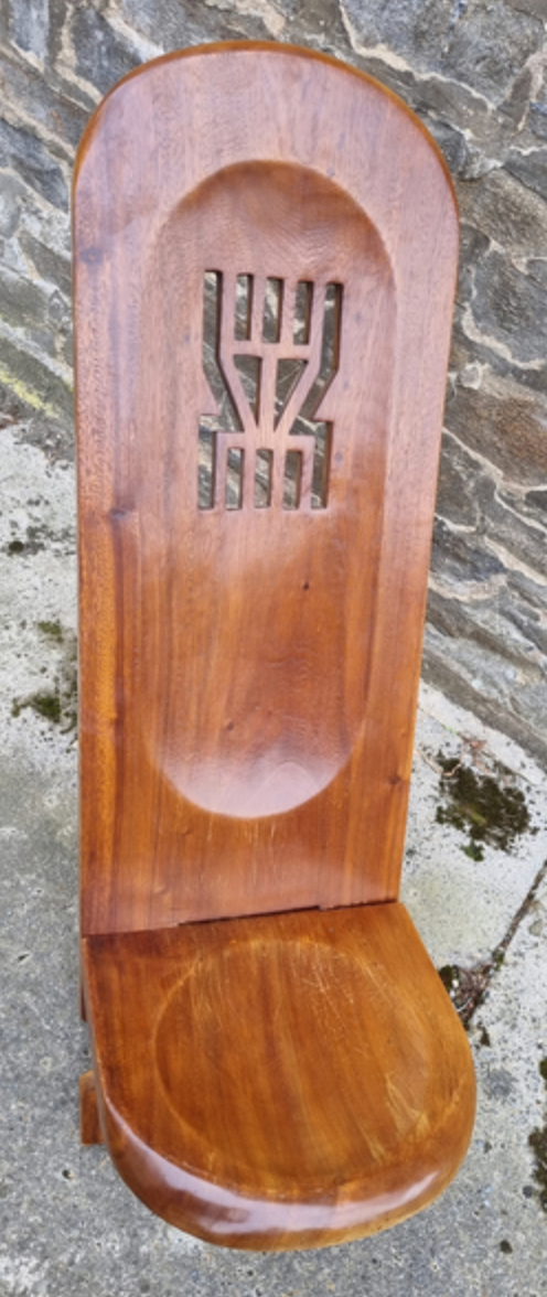 Folding African palaver chair, solid wood