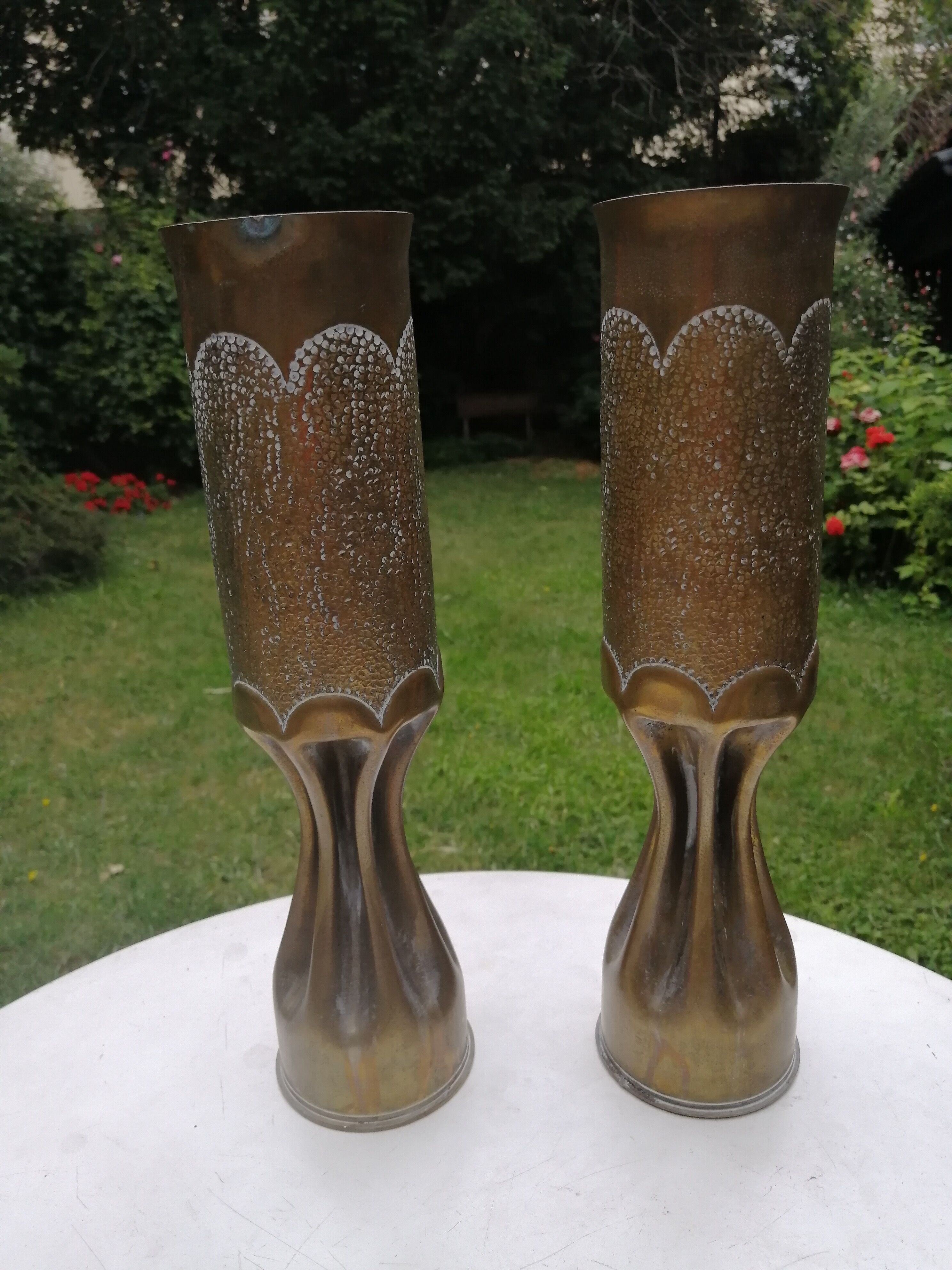 Shell vase engraved Alsace/Lorraine
