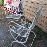 Pair of early 20th century metal garden armchairs