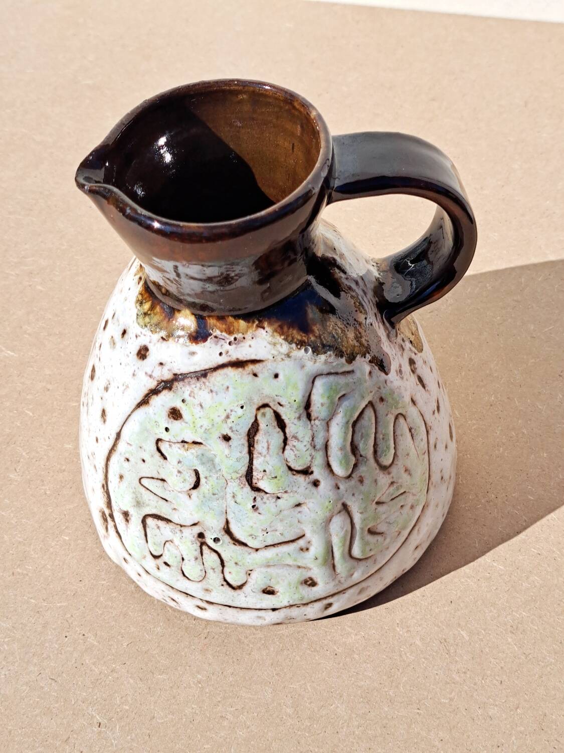 Ceramic pitcher Juliette Derel Vallauris 1960