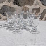 Set of 6 conical glasses with glass ball feet