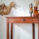 Solid wood table - vintage wooden desk with drawer