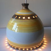 Danish 1960s Glazed Stoneware Pendant Lamp